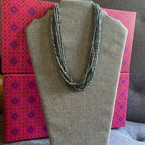 Blue necklace with magnetic clasp